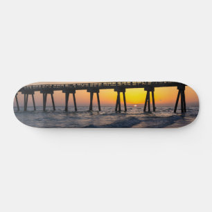 Golden Panama City Sunset Reflections Skateboard