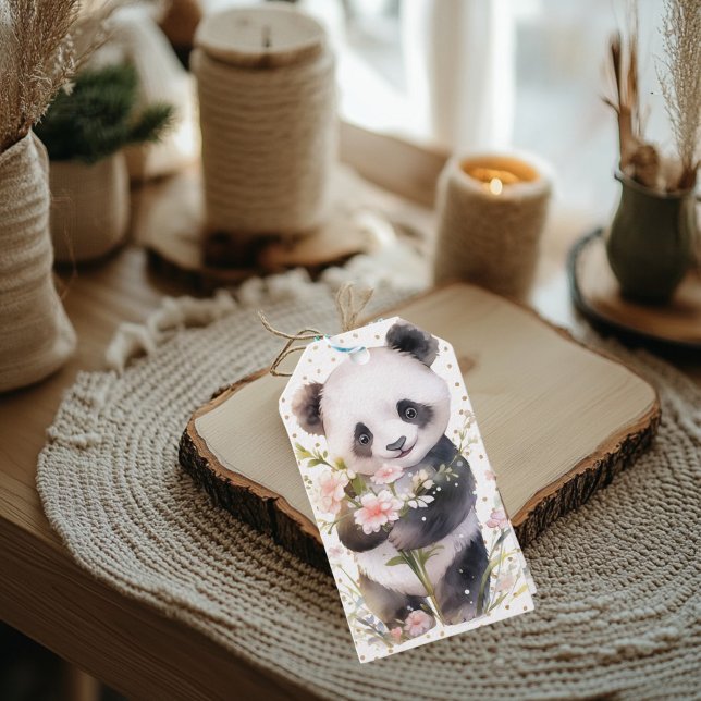 Golden Panda  Gift Tags (Golden Panda Gift Tag)