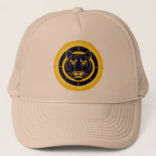 Golden Panther Emblem Trucker Hat