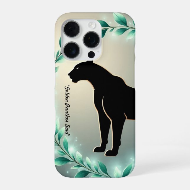 "Golden Panther Majesty" iPhone Case (Back)