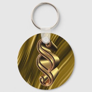 Golden paragraph symbol key ring