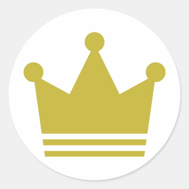 golden party crown icon classic round sticker (Front)