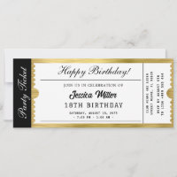 Golden Party Ticket Invitation
