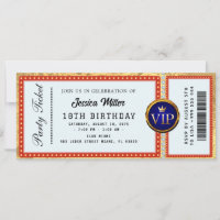 Golden Party Ticket Invitation
