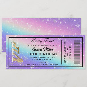 Golden Party Ticket Invitation