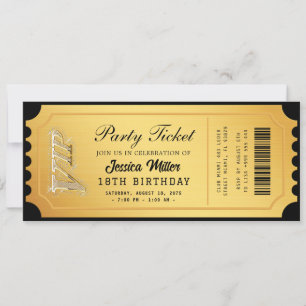 Golden Party Ticket Invitation