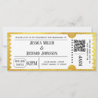 Golden Party Ticket Invitation