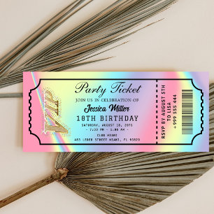 Golden Party Ticket Invitation