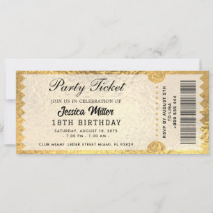 Golden Party Ticket Invitation