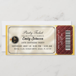 Golden  Party Ticket Invitation 2026