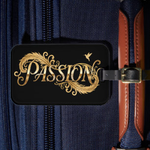 Golden Passion – Luxury Typography Inspirational D Luggage Tag