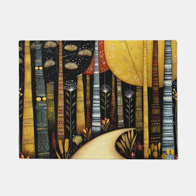 GOLDEN PATH GROVE WHIMSICAL FOREST ART #1 DOORMAT (Front)