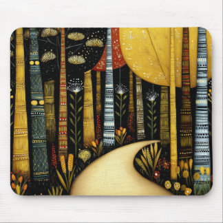 GOLDEN PATH GROVE WHIMSICAL FOREST ART #1 MOUSE PAD