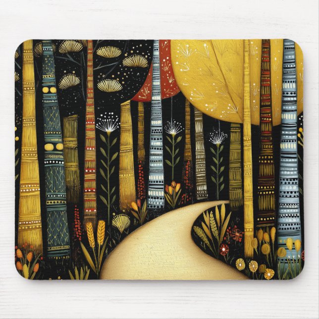 GOLDEN PATH GROVE WHIMSICAL FOREST ART #1 MOUSE PAD (Front)