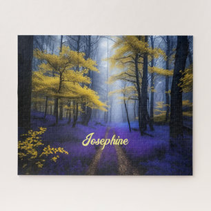 Golden Path Through Purple Forest Jigsaw Puzzle