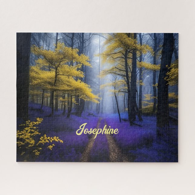 Golden Path Through Purple Forest Jigsaw Puzzle (Horizontal)