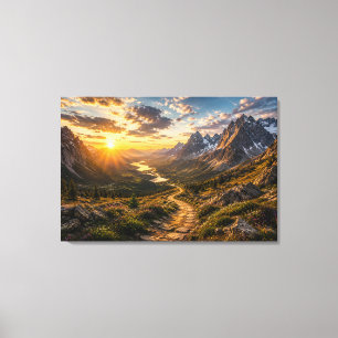 Golden Path Through the Mountains Canvas Print