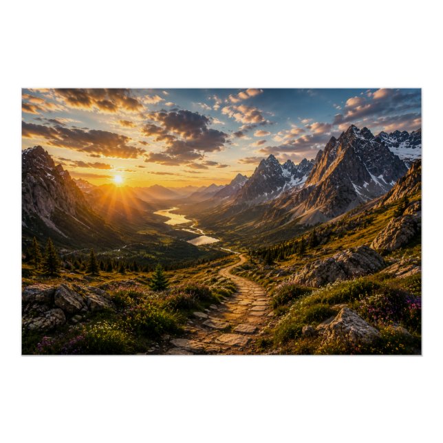 Golden Path Through the Mountains Poster (Front)