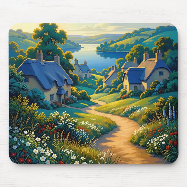 Golden Path to Blue Water Mouse Pad (Front)