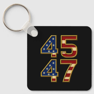 Golden Patriot Power – 45 & 47 Bold USA Keychain