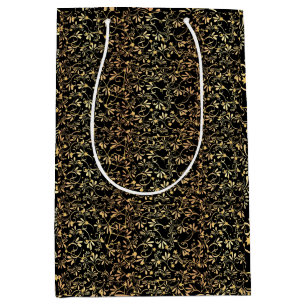 Golden Pattern 08.bw Black BG Medium Gift Bag