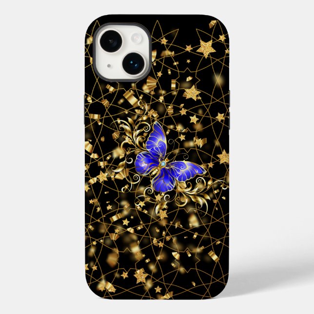 Golden Pattern 14.bw Black BG Case-Mate iPhone Case (Back)