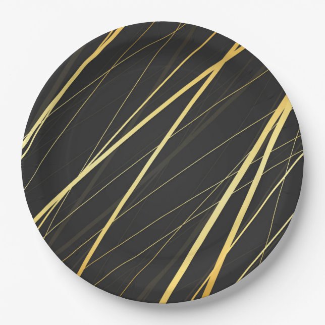 Golden Pattern 1 Paper Plate (Front)