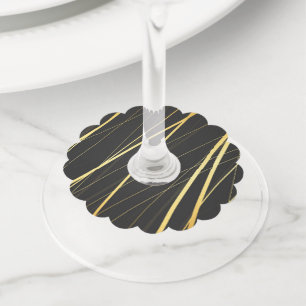 Golden Pattern 1 Wine Glass Tag