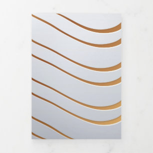 Golden Pattern 3 Tri-Fold Holiday Card