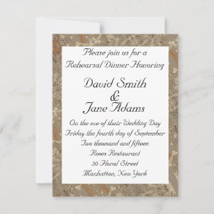 Golden pattern - wedding rehearsal dinner invitation