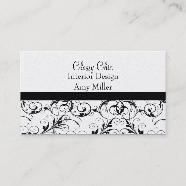 Golden Patterned Business Card (Front)