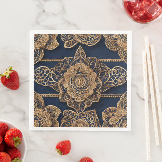 Golden patterns AI art  Napkin