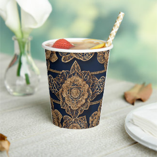 Golden patterns AI art  Paper Cups