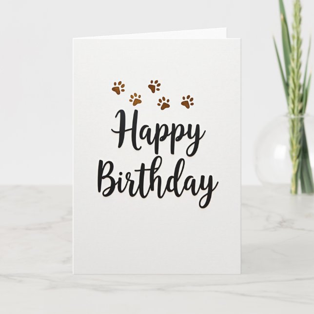 Golden Paw Birthday Card (Front)