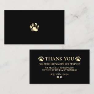 Golden paw pet Thank you Business Card