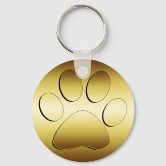 GOLDEN PAW PRINT KEY RING