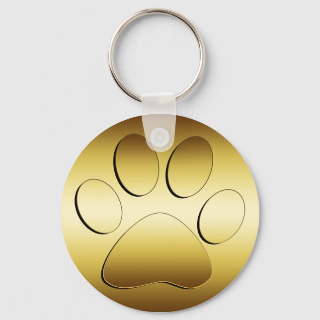 GOLDEN PAW PRINT KEY RING (Front)