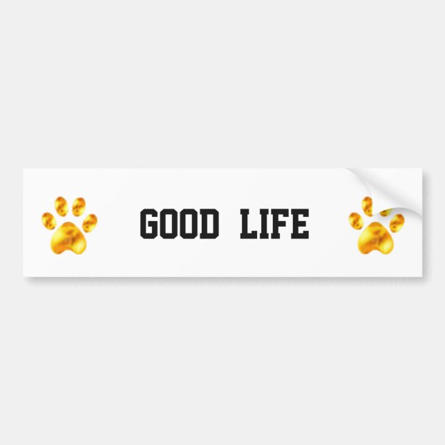 Golden Paws Good Life Bumper Sticker (Front)