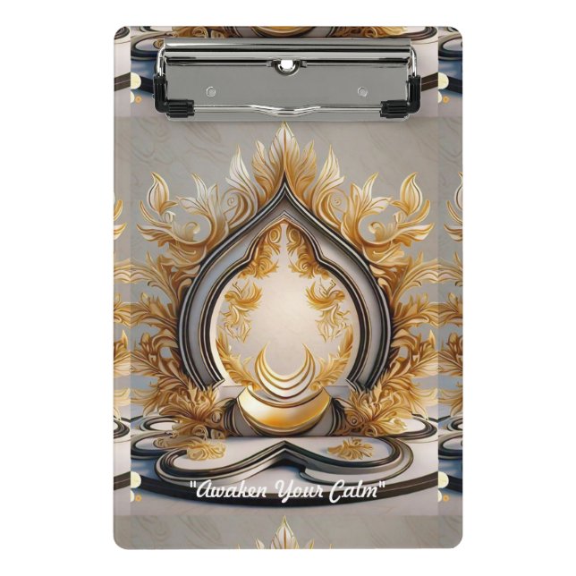"Golden Peaceful Hours" Mini Clipboard (Front)
