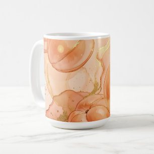 Golden Peach Watercolor Pattern Coffee Mug