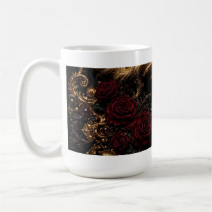 Golden Peacock Baroque Porcelain Pitcher Coffee Mug