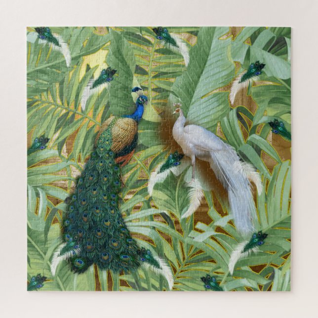 Golden Peacock Temple Dreams Jigsaw Puzzle (Vertical)