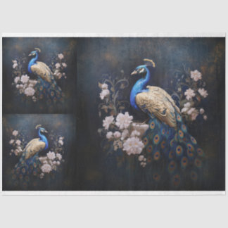 Golden Peacock X3 Decoupage Tissue Paper