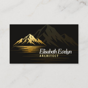 Golden Peaks - Modern Landscape t432 Business Card