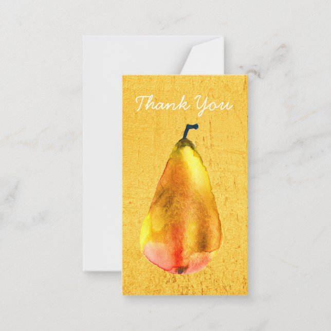 Golden Pear fruit art Card (Front)