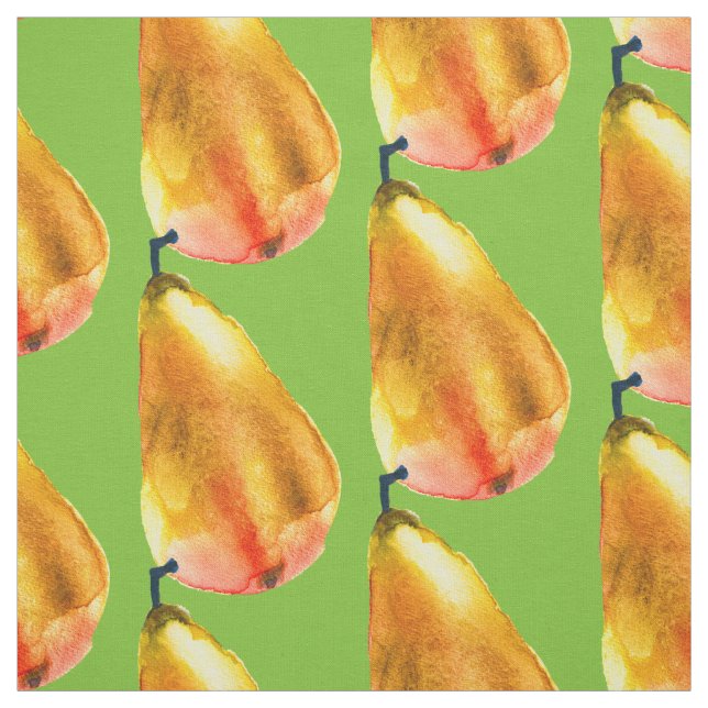 Golden Pear Fruit art Fabric (Swatch)