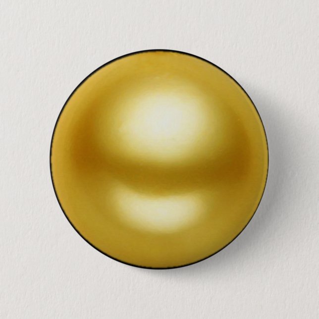 Golden Pearl 6 Cm Round Badge (Front)