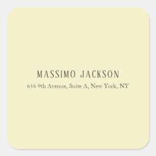 Golden pearl personalized minimalist address name square sticker