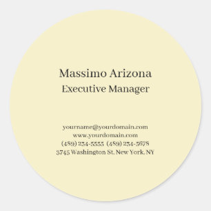 Golden Pearl Plain Professional Modern Minimailst Classic Round Sticker