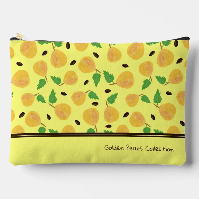 Golden Pears Collection Yellow Bright Accessory Pouch (Front)